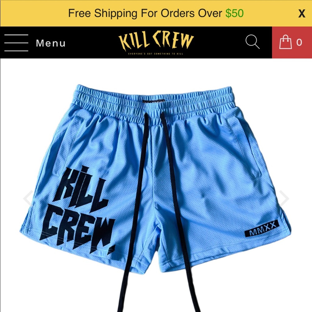 Kill Crew Muay Thai shorts (mid thigh cut)